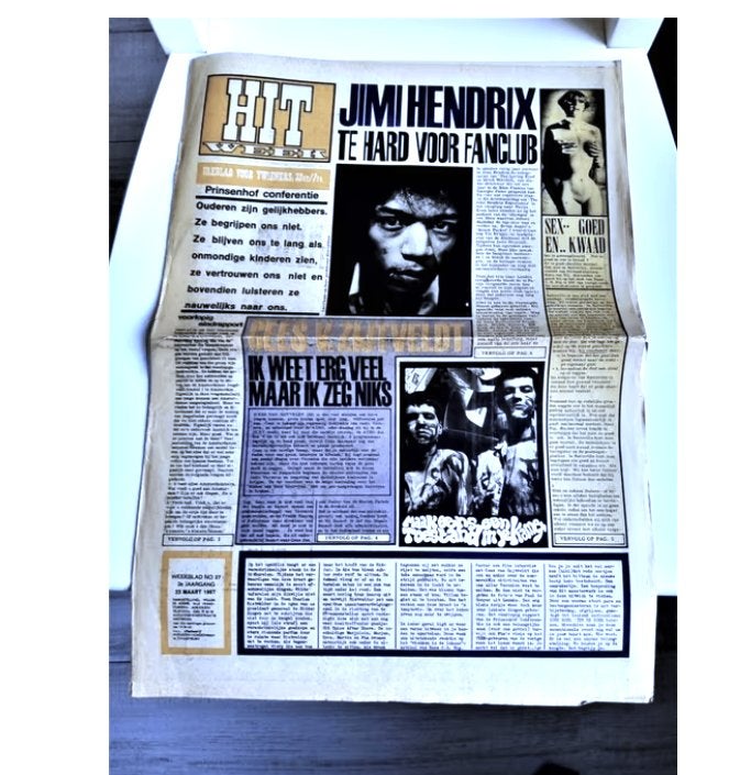 HIT krant nr. 27   *1967* -Jimi Hendrix te hard voor fanclub, Boeken, Ophalen of Verzenden, Gelezen, Muziek, Film of Tv