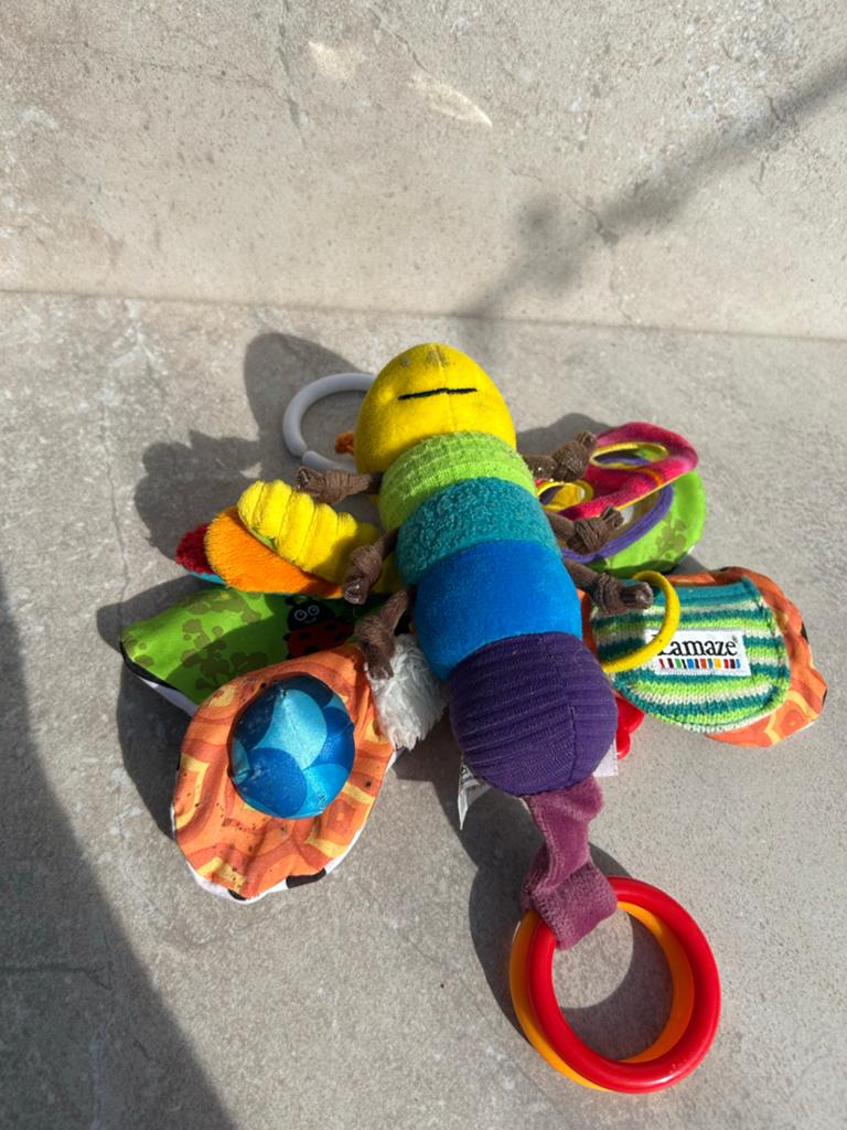 Lamaze Rammelaar Vlinder Speeltje Baby, Ophalen of Verzenden, Gebruikt, Rammelaar, Met geluid