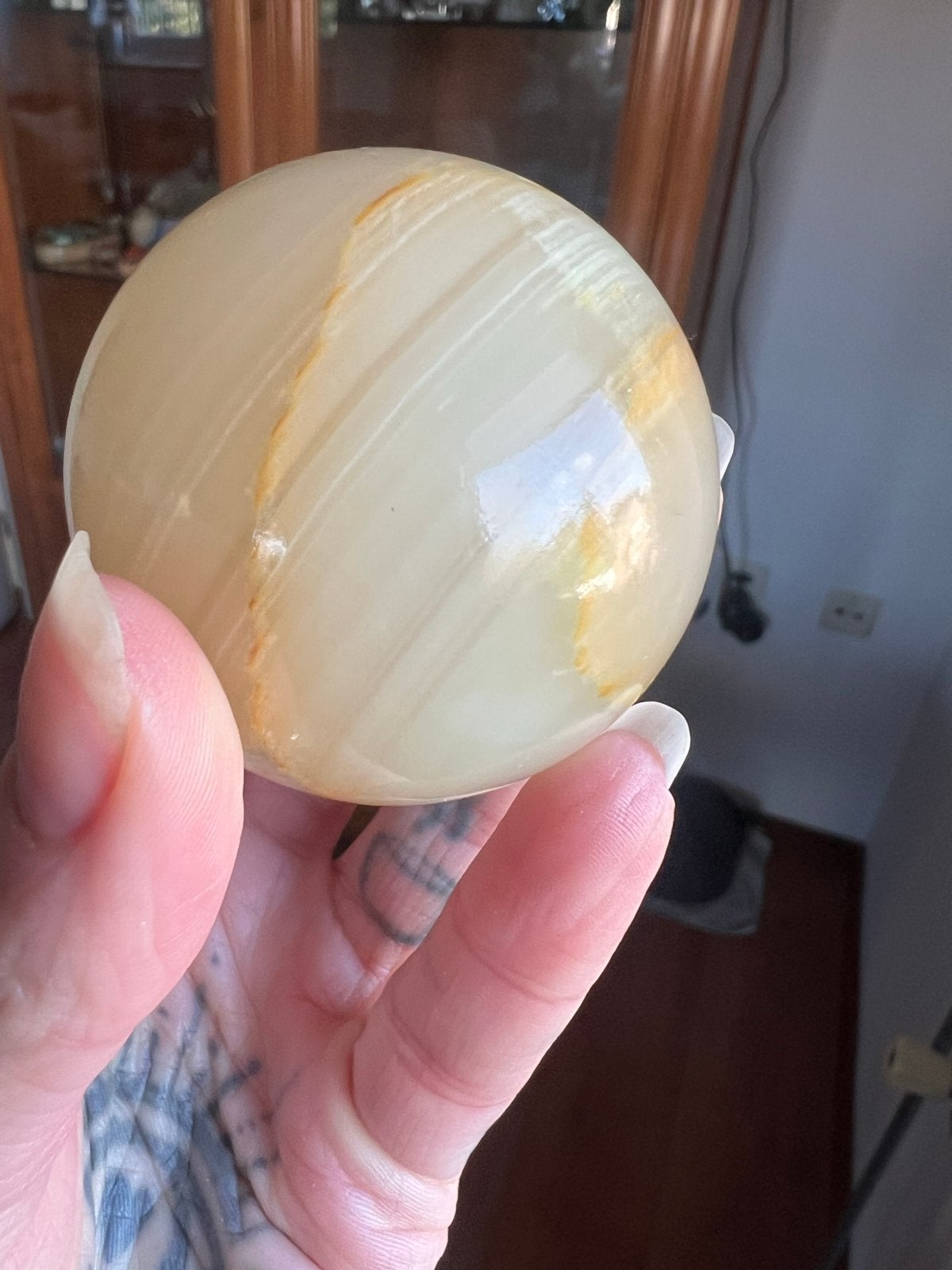 Groene Onyx Bol, Verzamelen, Ophalen of Verzenden, Mineraal