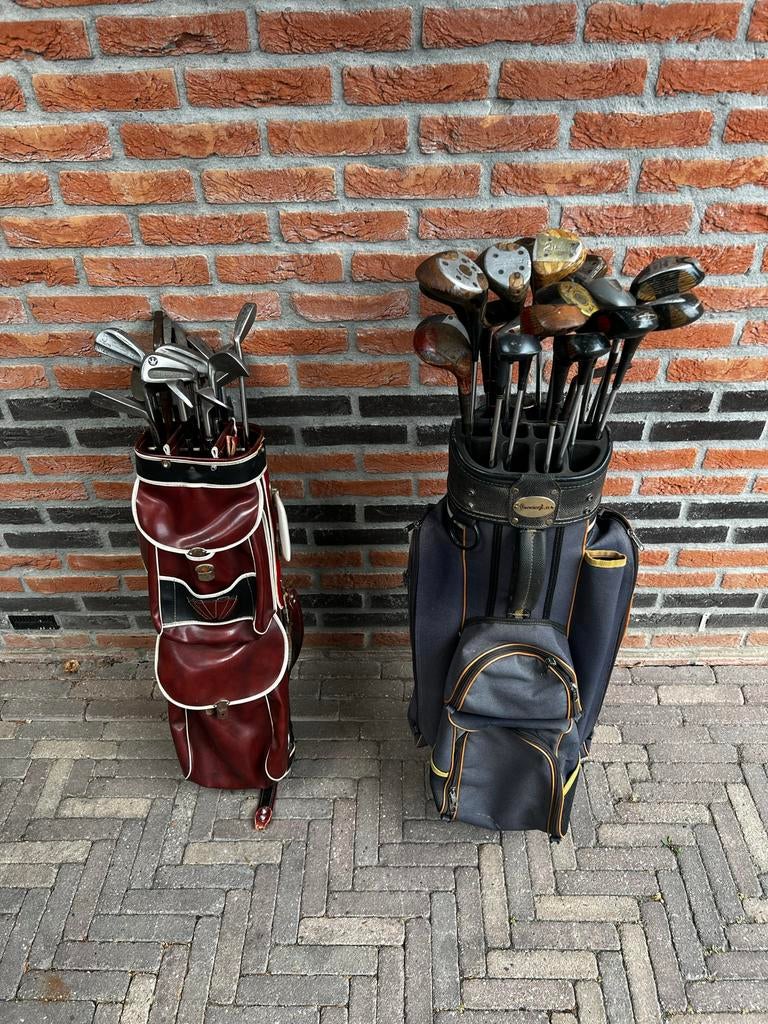 Vintage Golfclubs met Tassen, Ophalen, Gebruikt, Overige materialen