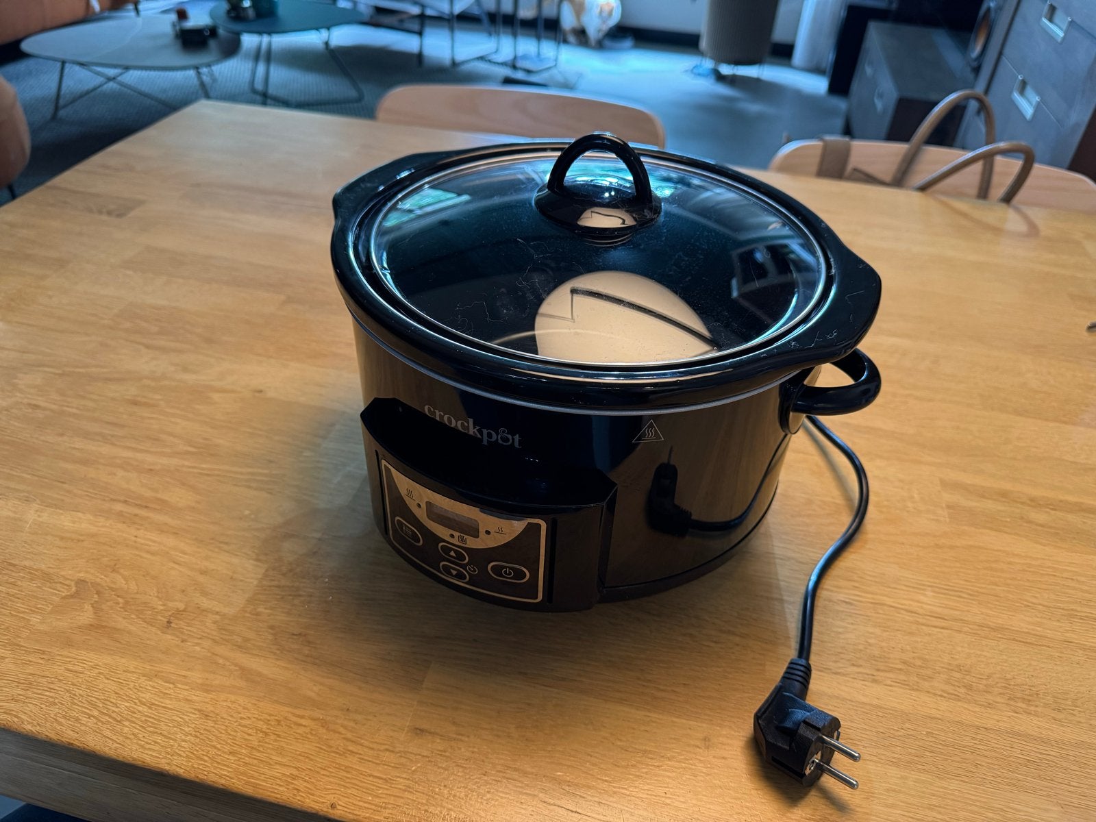 Crockpot 4.7L Slowcooker - Zwart, Ophalen of Verzenden, Timer, Zo goed als nieuw