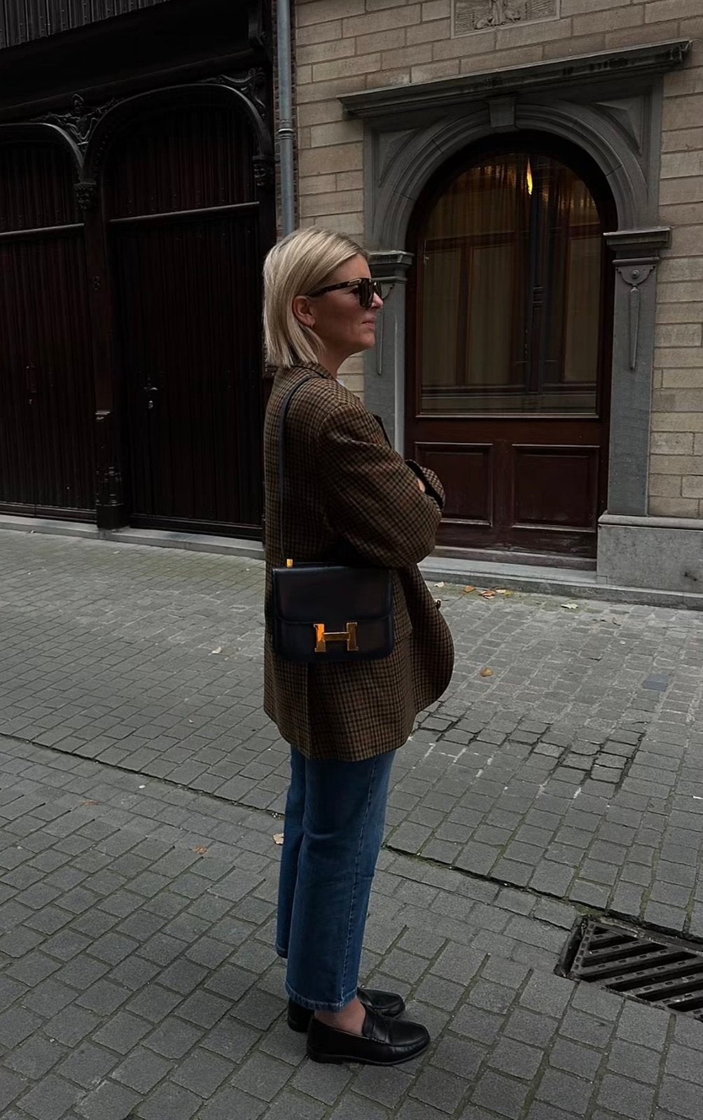 Vintage geruite blazer, Verzenden, Gedragen, Jasje
