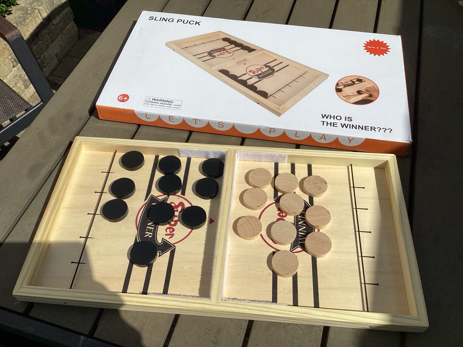 Sling Puck Spel - Snelle en Leuke Tafelgame, Een of twee spelers, Ophalen of Verzenden, Zo goed als nieuw