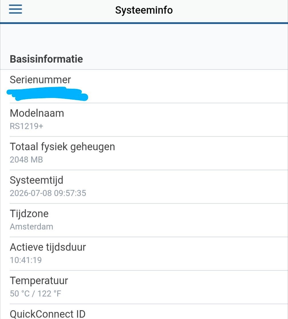 Synology RS1219+ RackStation NAS - 2GB RAM - 8 Bays, Computers en Software, NAS, Ophalen, Zo goed als nieuw