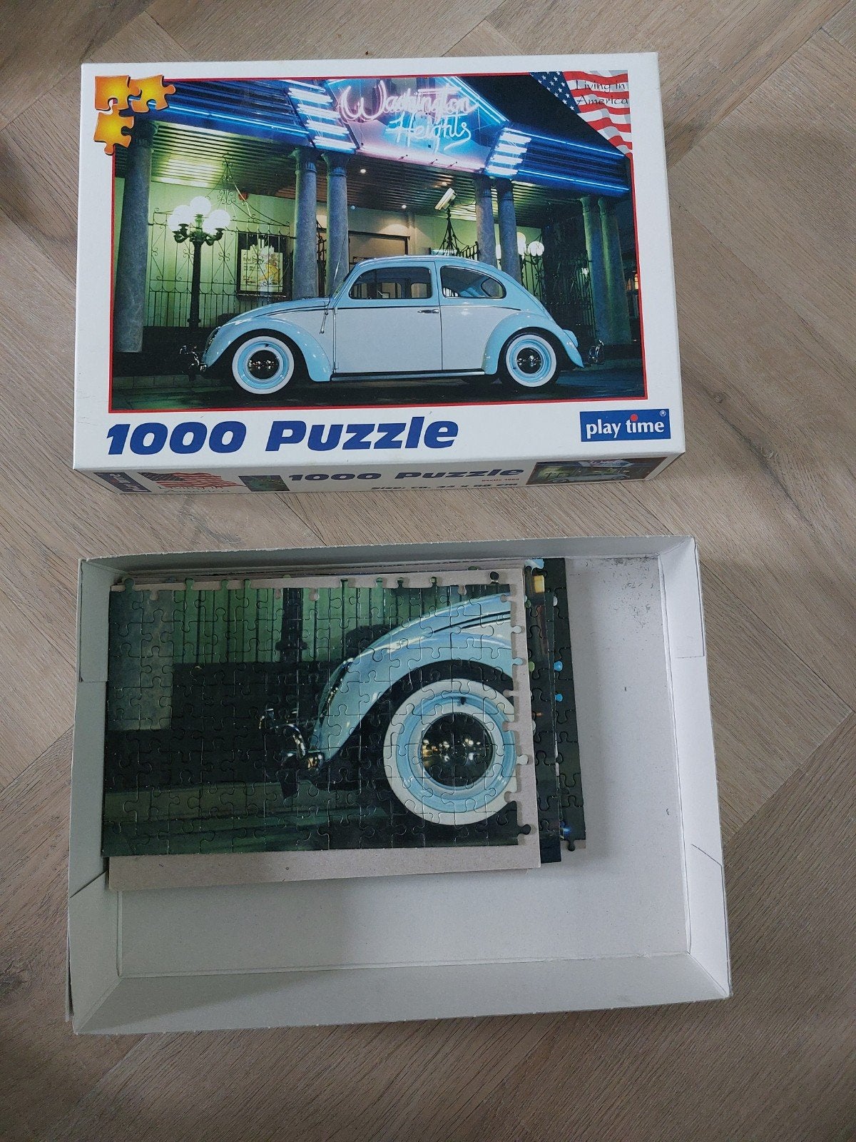 Puzzel Volkswagen Kever 1964 -1000 stukjes, Ophalen of Verzenden, 500 t/m 1500 stukjes, Gebruikt, Legpuzzel