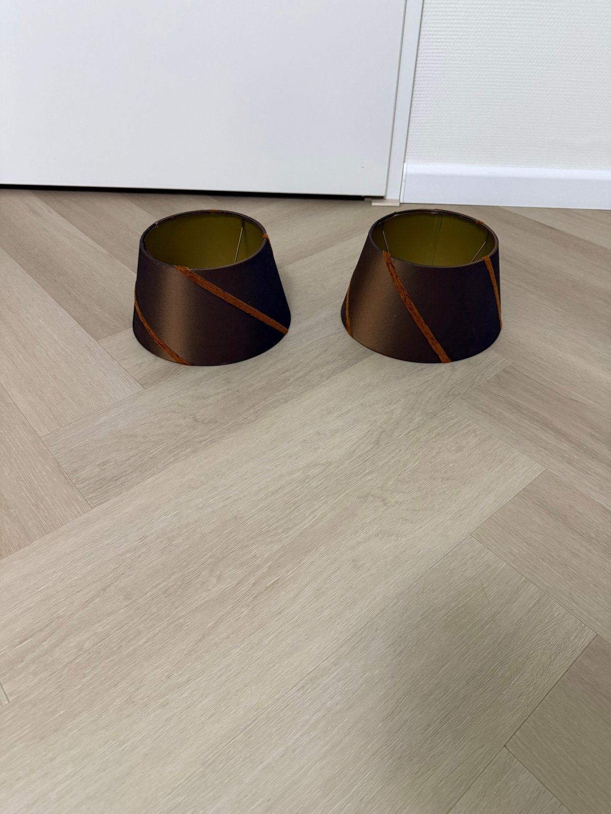 2 lampenkappen, Ophalen of Verzenden, Zo goed als nieuw, Rond, Minder dan 25 cm