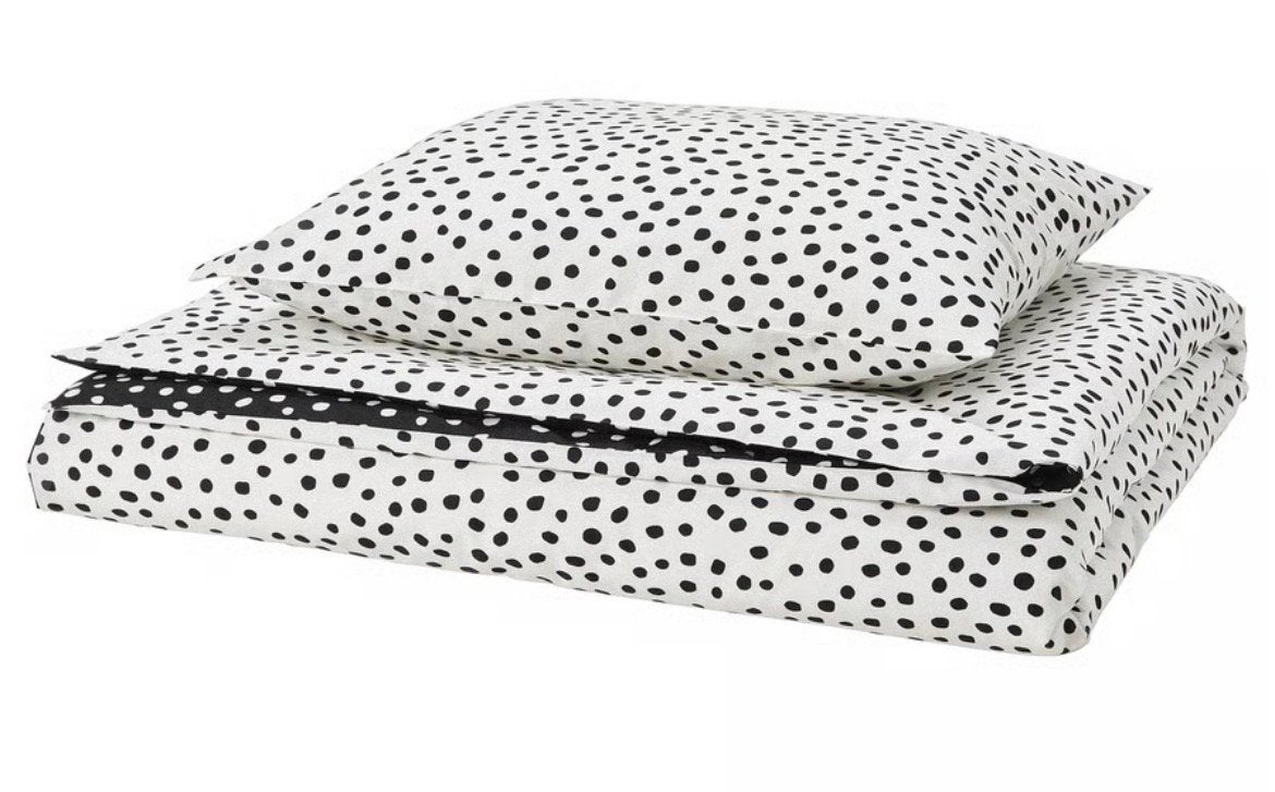 IKEA Polka dot blanket cover & pillowcase, Ophalen, Eenpersoons, Wit, Dekbedovertrek