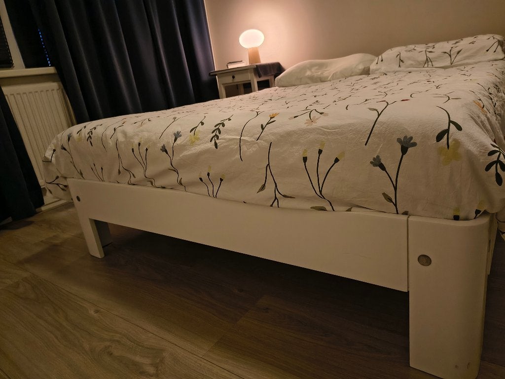 Auping bed, Auping bedbodems (140x200) en kastjes, Verzenden, Wit, Tweepersoons, 140 cm