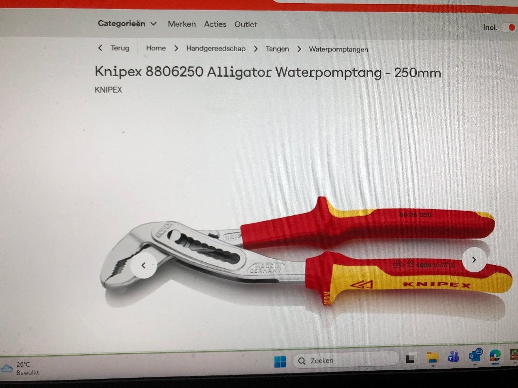 Knipex Waterpomptang, Ophalen, Nieuw