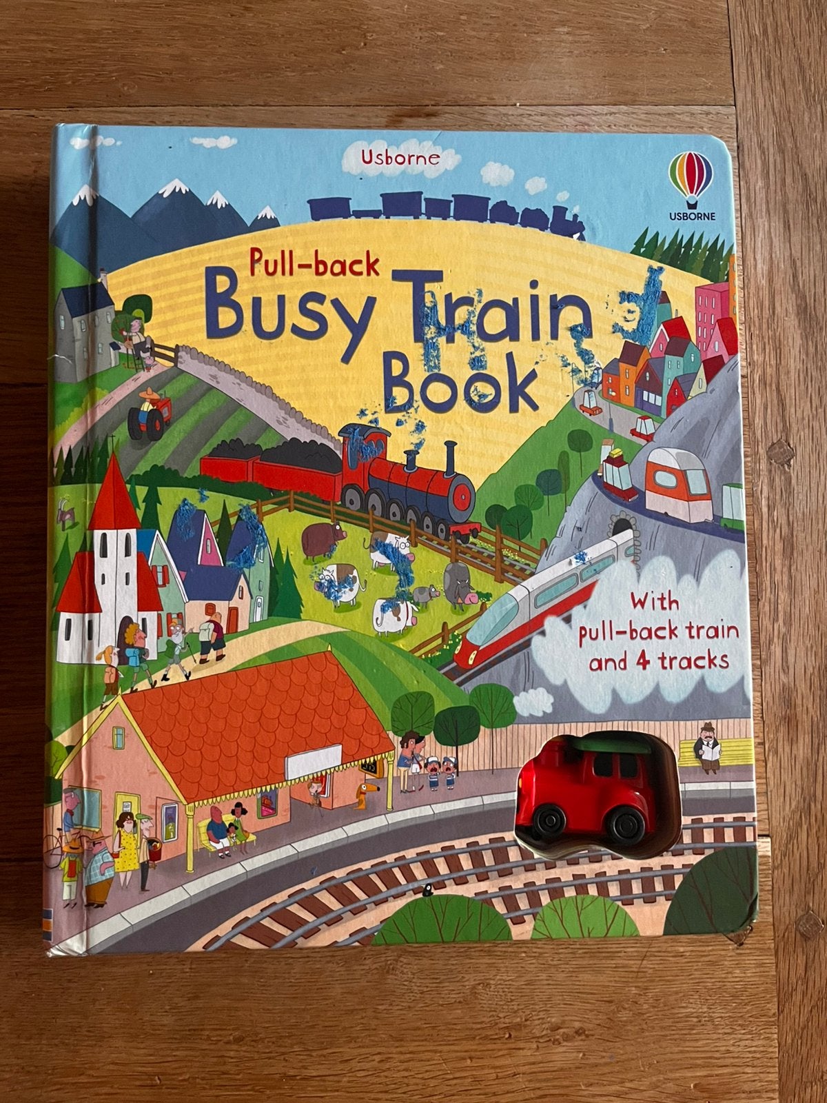 Usborne Busy Train Book Pull-back !!English!!, Ophalen of Verzenden, Gelezen