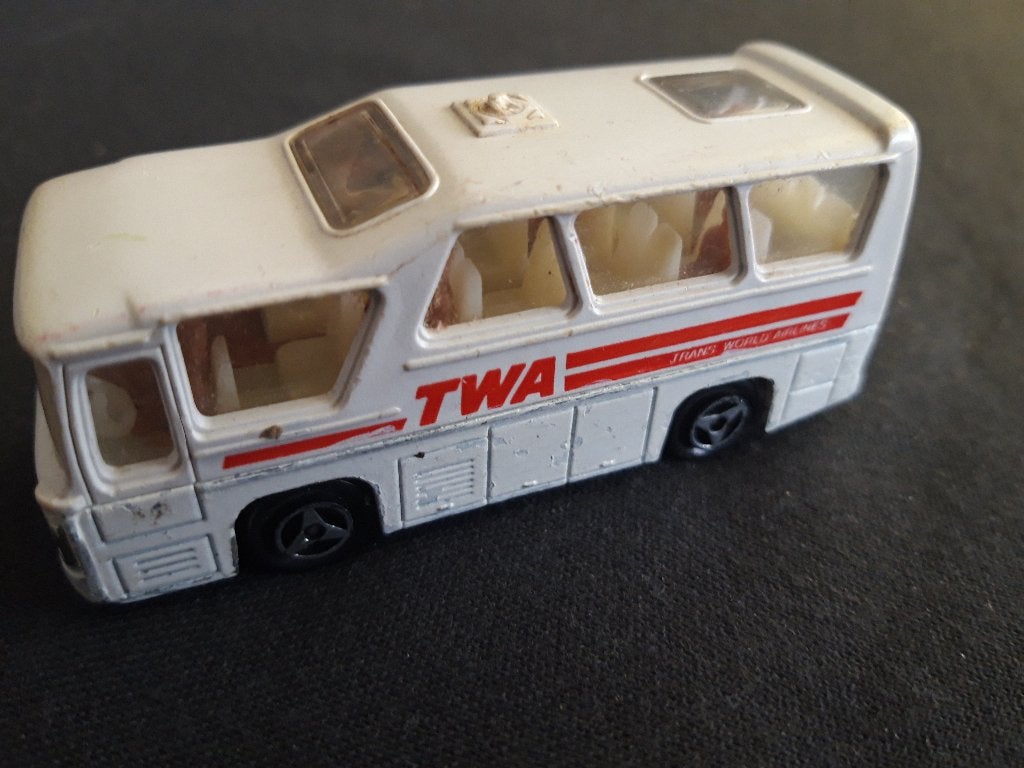 Majorette Minibus TWA – H0 1:87 - metalen model, Ophalen of Verzenden, Gebruikt, Bus of Vrachtwagen, Majorette