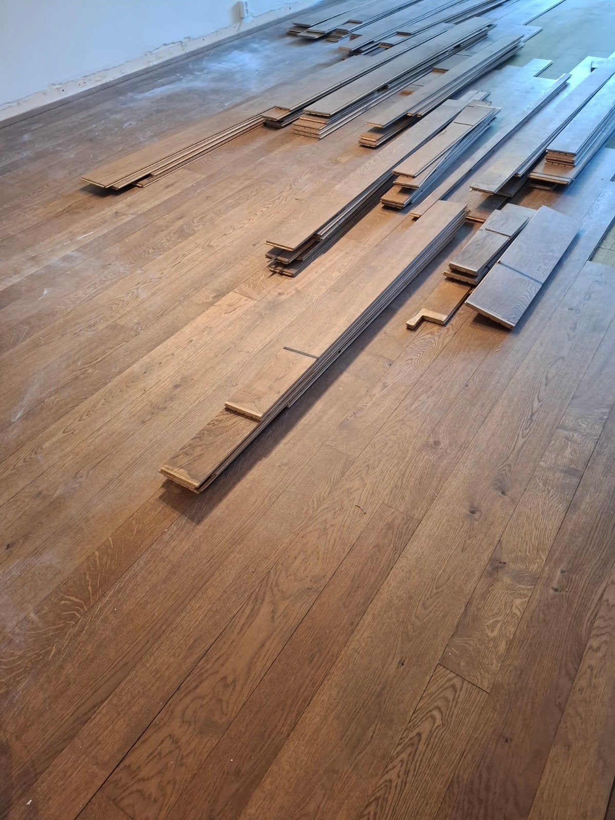Hardhouten vloerdelen in diverse breedtes ongeveer 30m2, Ophalen, Gebruikt, Vloerdelen of -planken, 10 m² of meer