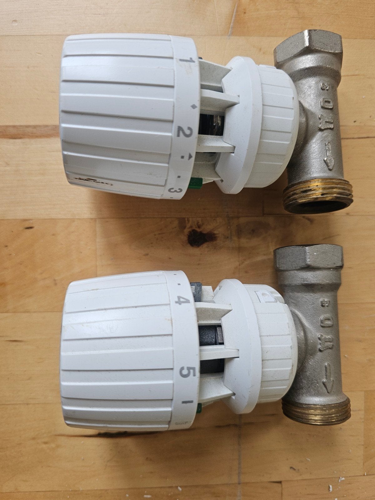 Danfoss thermostaatkranen (2 stuks), Ophalen of Verzenden, Gebruikt
