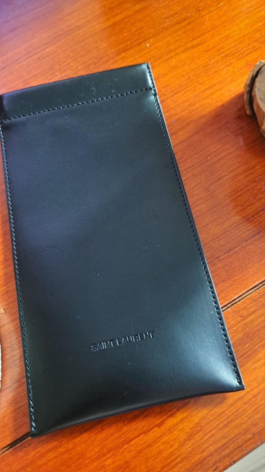Nieuwe Saint Laurent lederen brillenhoes, Ophalen, Nieuw, Zwart, Overige merken