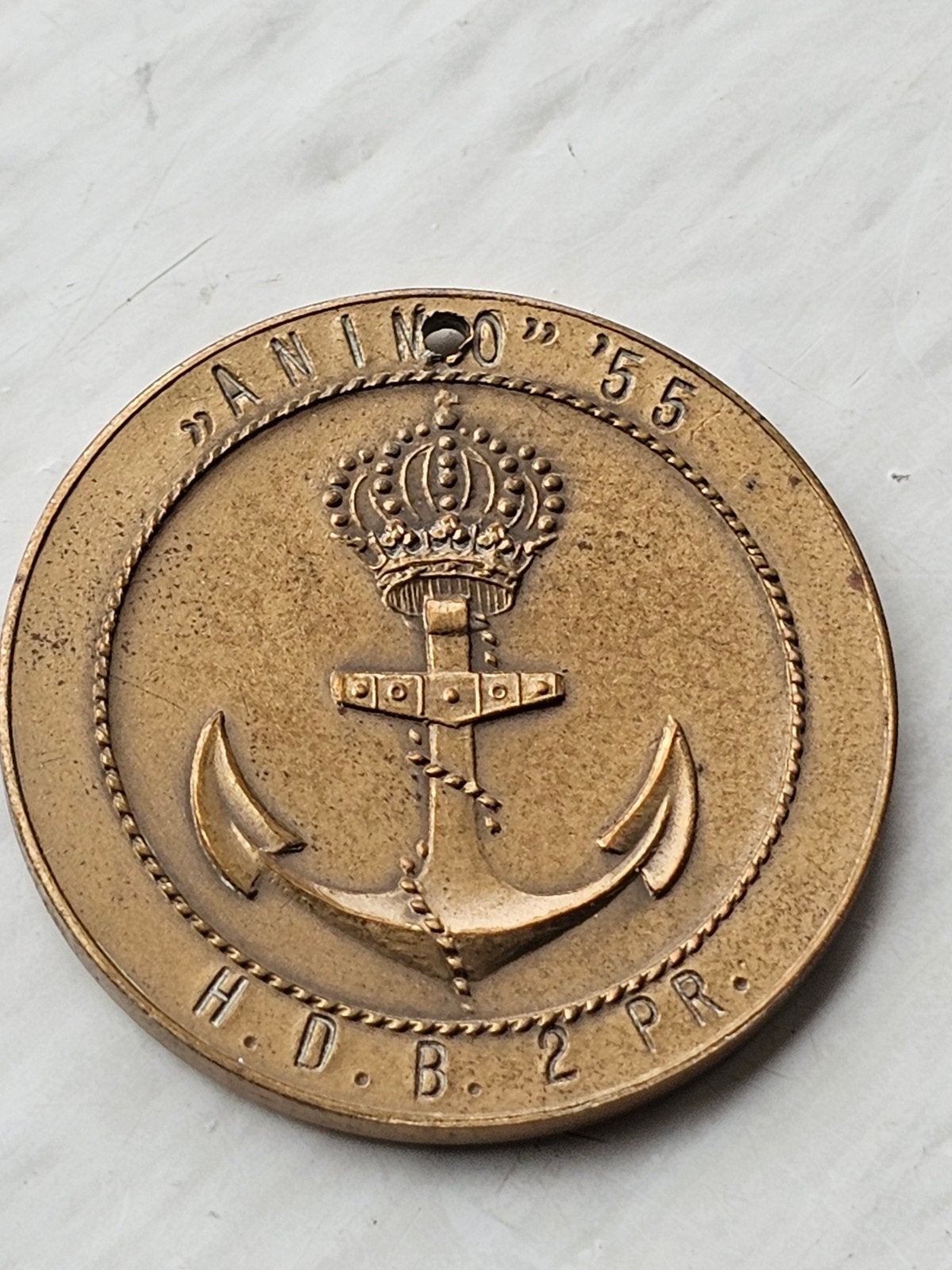 Koninklijke Marine Prijsmedaille Tennis 'Anino' '55, Postzegels en Munten, Ophalen of Verzenden