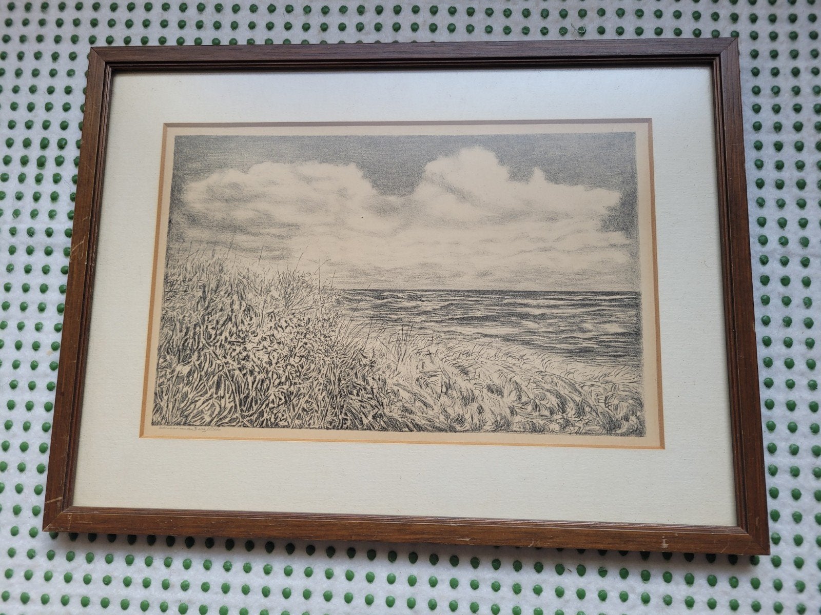 Litho Adriaan van den Berg kust landschap zee schilderij, Antiek en Kunst, Overige technieken, Ophalen of Verzenden, Landschap