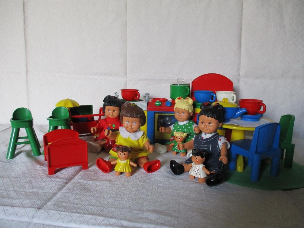 (👉ﾟヮﾟ)👉 Vintage Lego Duplo Doll's Anna/Lisa/Marie/Sarah ., Verzenden, Zo goed als nieuw, Complete set, Duplo
