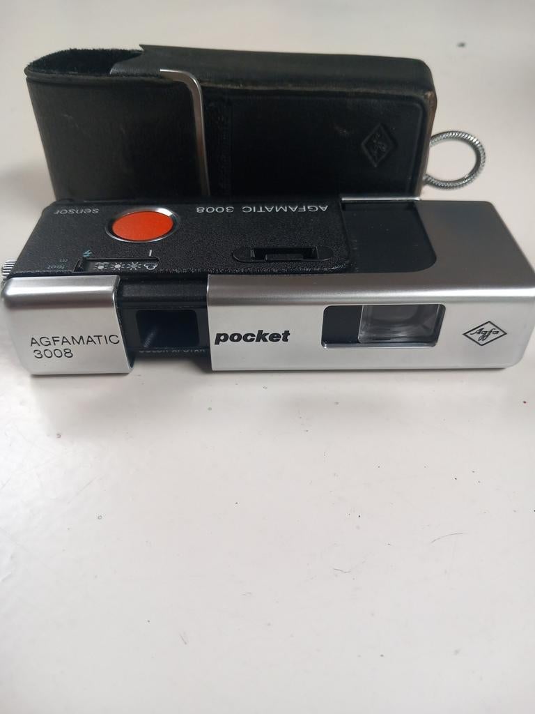 Vintage Agfamatic 3008 Pocket Camera met hoesje, Ophalen of Verzenden, Gebruikt, Compact, Overige Merken