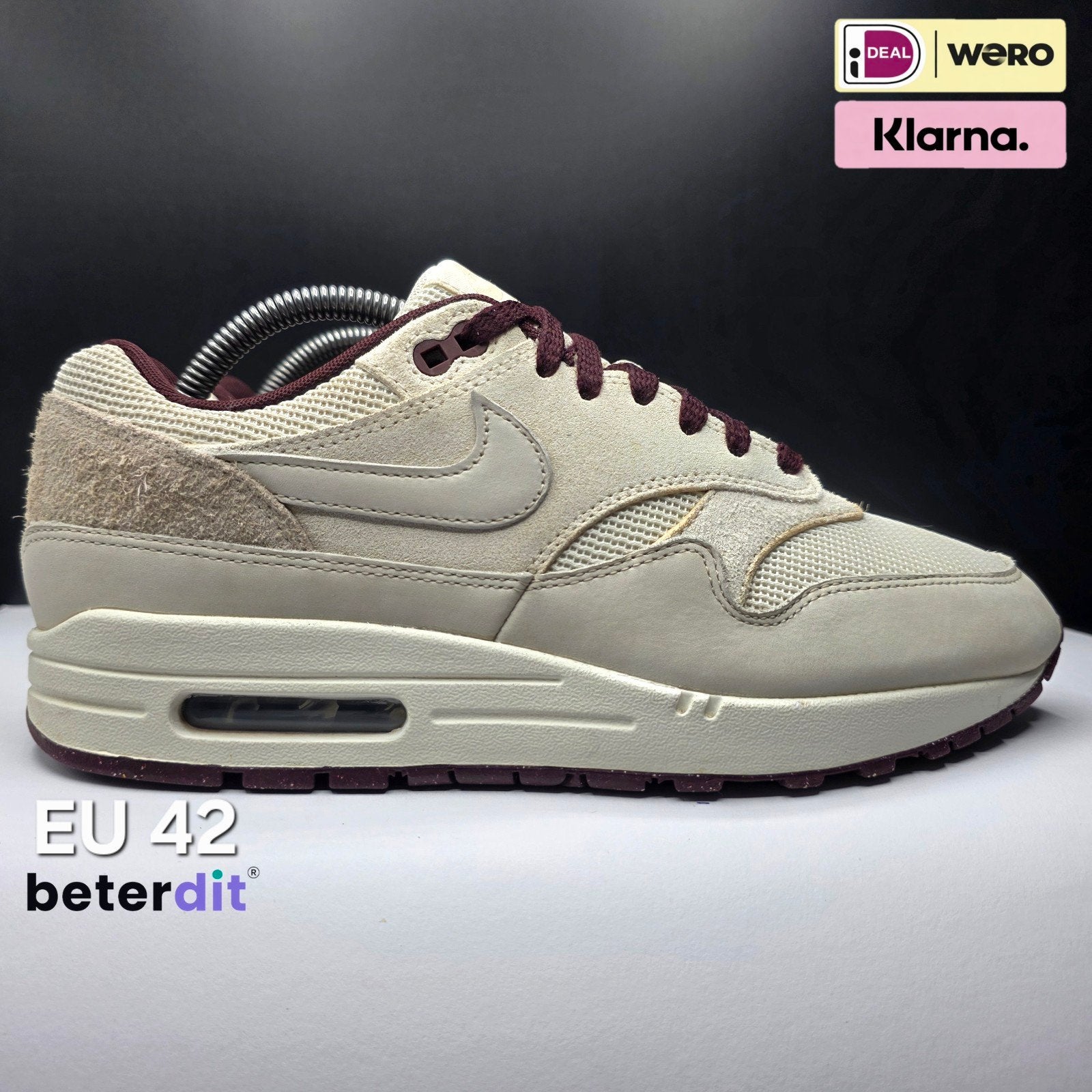 Nike Air Max 1 'Sail Burgundy Crush' Maat: 42, Nike air max, Ophalen of Verzenden, Nike, Nike