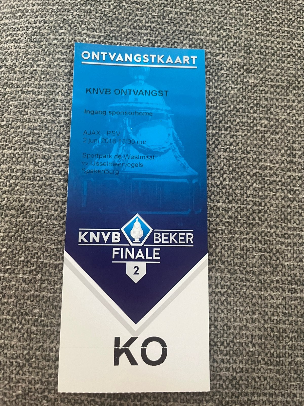 TICKET AJAX-PSV BEKERFINALE VROUWEN 2018, Ophalen of Verzenden, Zo goed als nieuw, Ajax, Overige typen