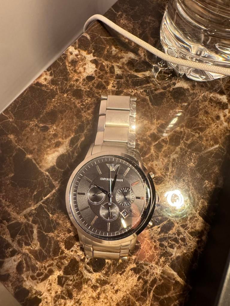 Armani horloge mannen, Overige merken, Staal, Gebruikt, Polshorloge