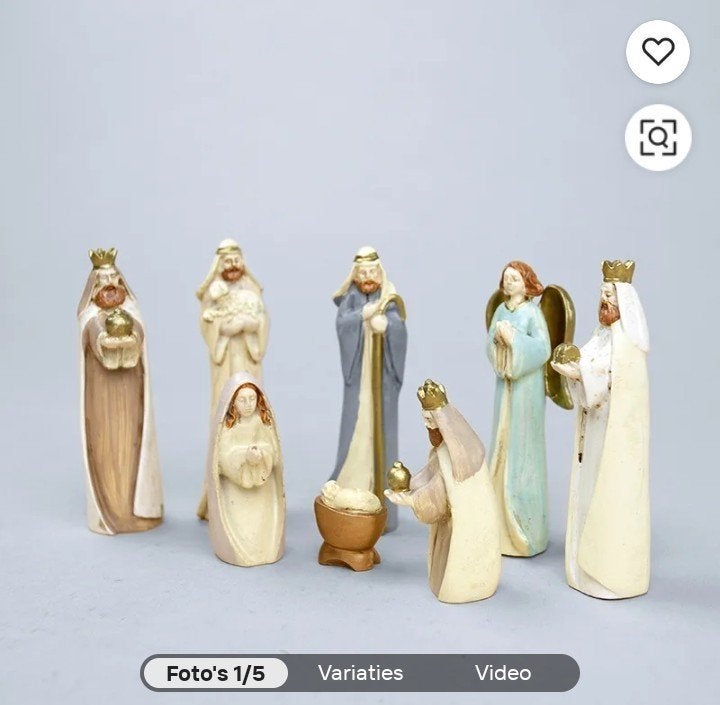 8-delige Kerststal Beeldjes Set - Kerstdecoratie, Ophalen of Verzenden