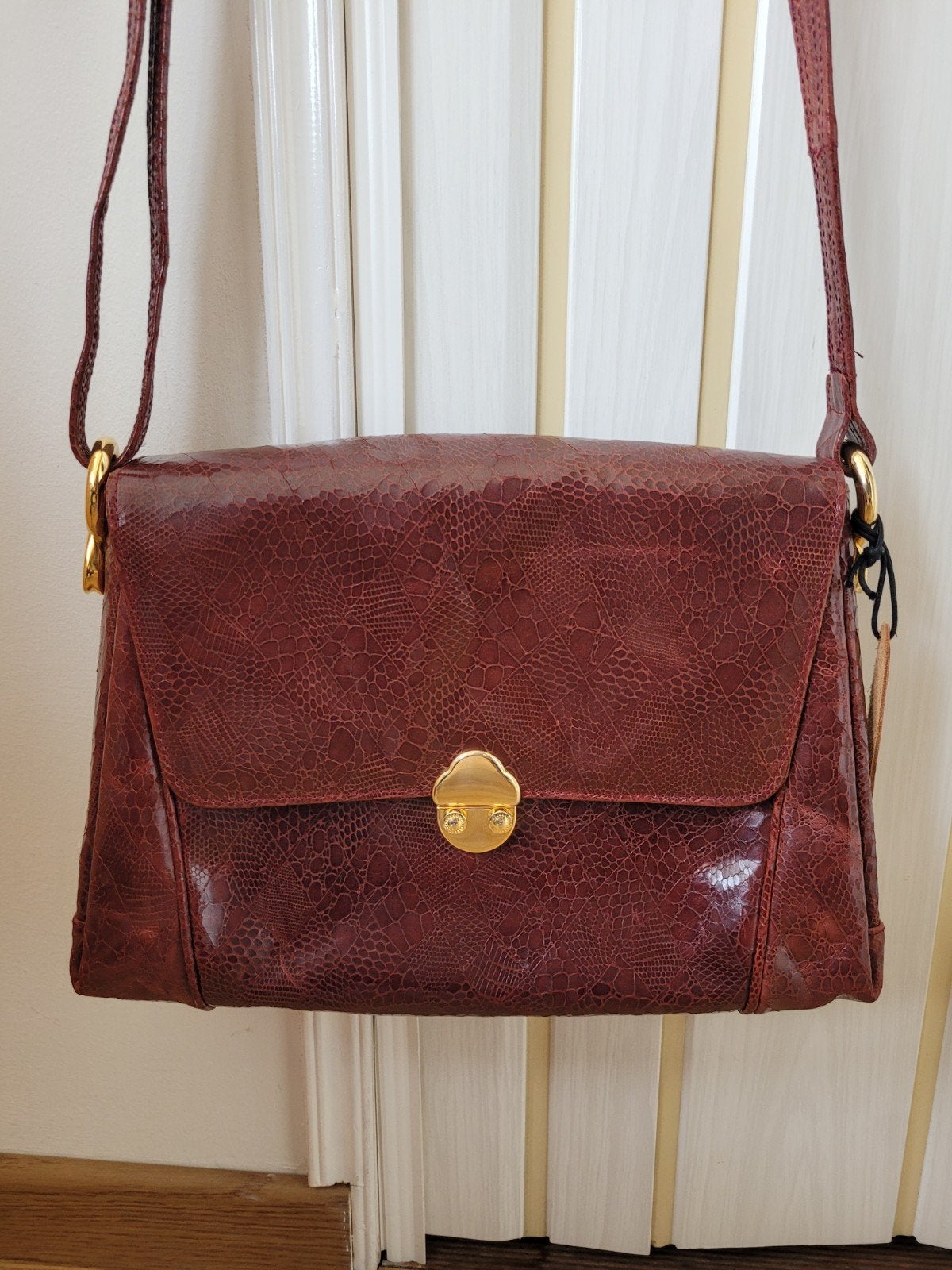 Picard leren crossbody tas roodbruin, Ophalen of Verzenden, Zo goed als nieuw, Bruin, Schoudertasje