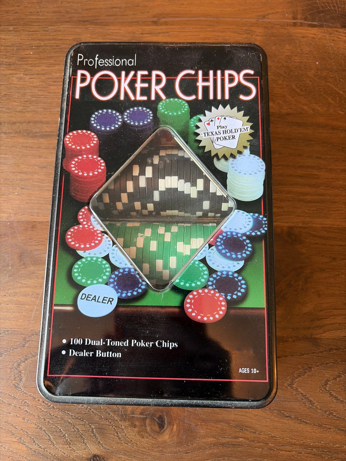 Professionele Poker Chips Set - 100 Dual-Toned Chips, Drie of vier spelers, Ophalen of Verzenden, Gebruikt