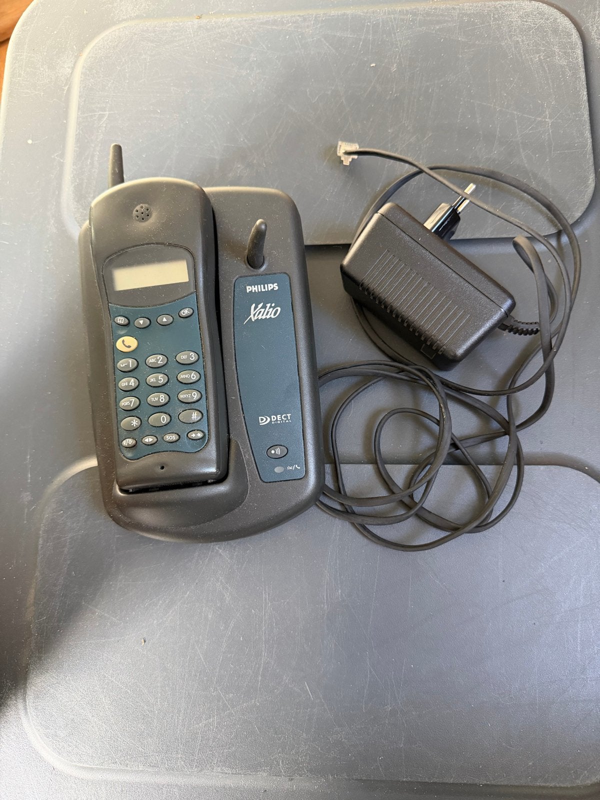 Vintage Philips Xalio DECT telefoon - jaren 90 - compleet, Ophalen of Verzenden, Gebruikt