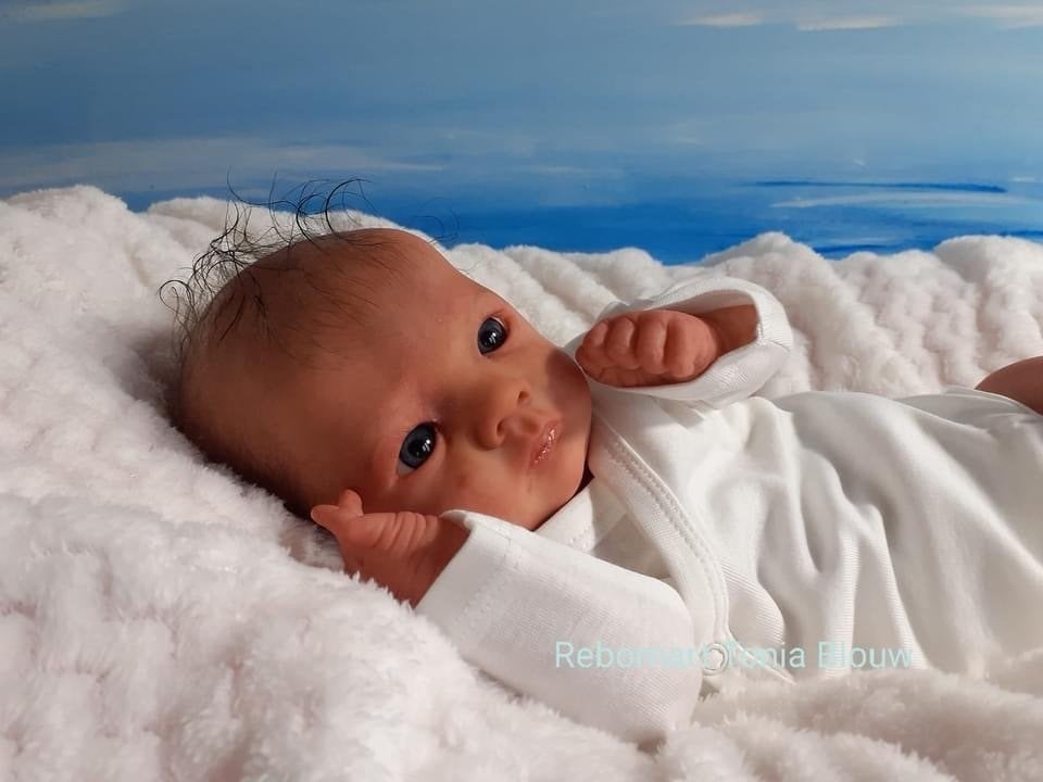 Reborn Jule door Tonia Blouw (Latonia), Verzamelen, Poppen, Ophalen of Verzenden, Nieuw, Pop, Levensecht of Reborn