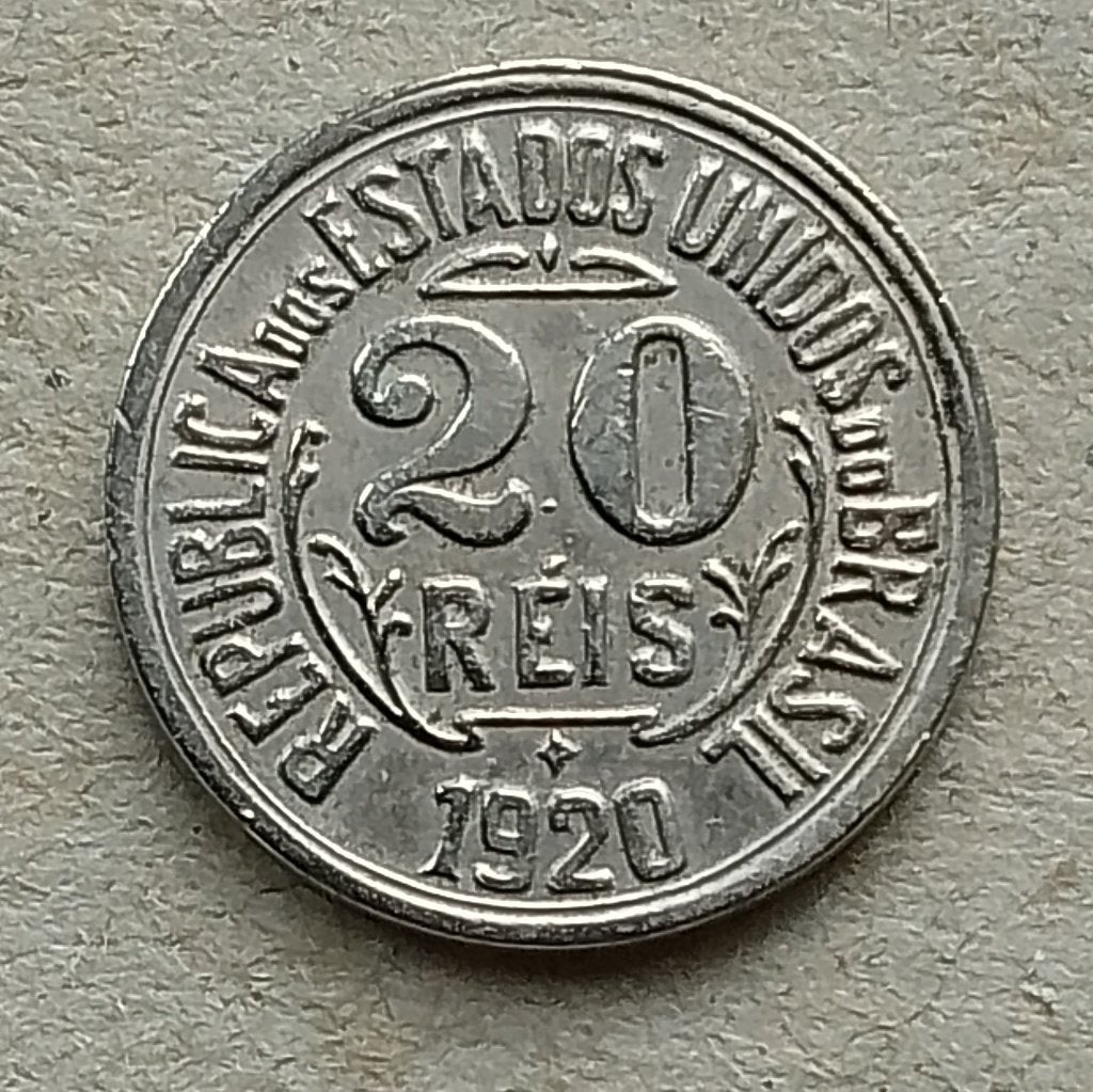 Brazilië, 20 reis 1920, Ophalen of Verzenden, Zuid-Amerika, Losse munt
