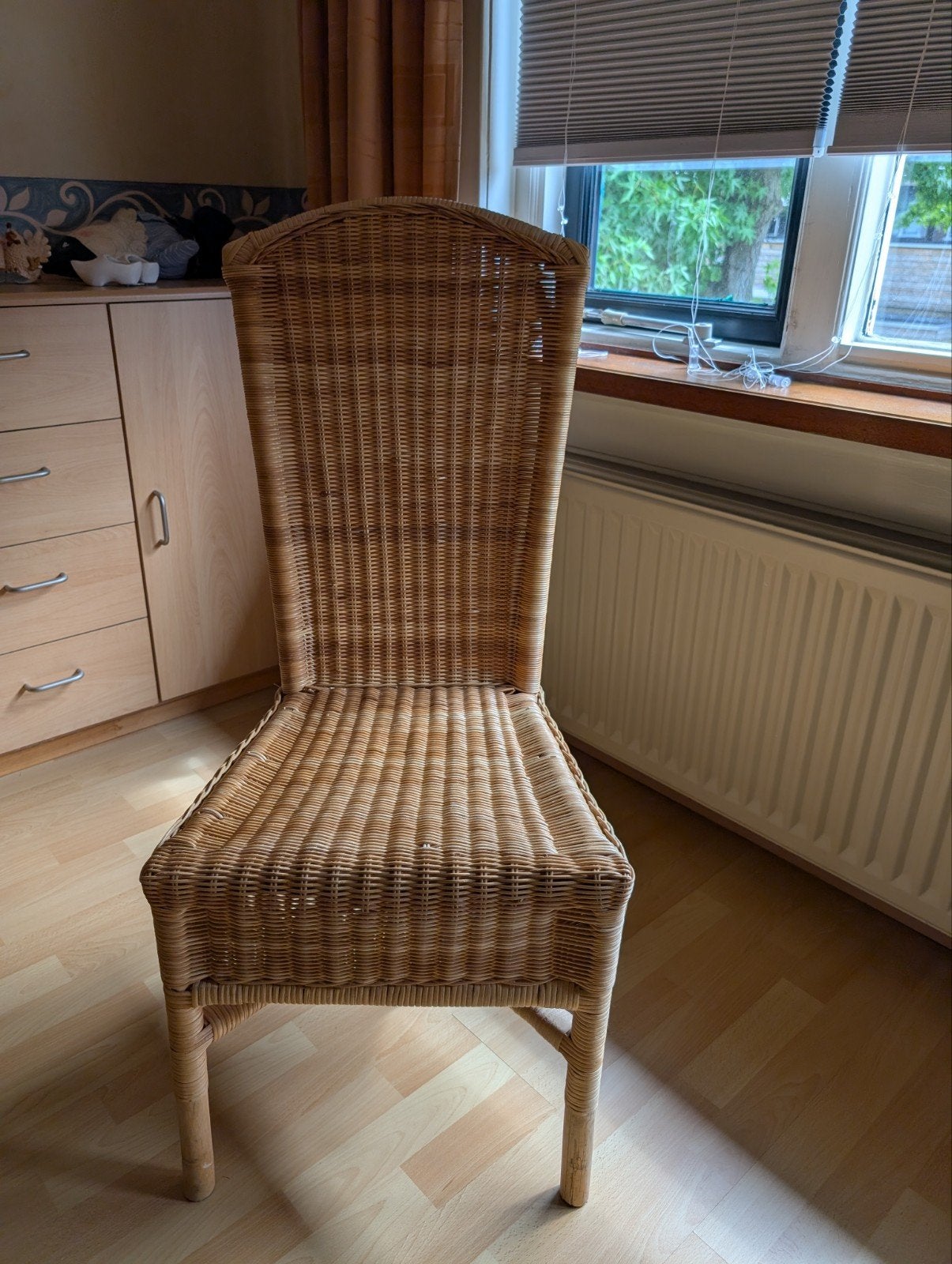 rieten stoel, Huis en Inrichting, Stoelen, Ophalen, Gebruikt, Bruin, Eén