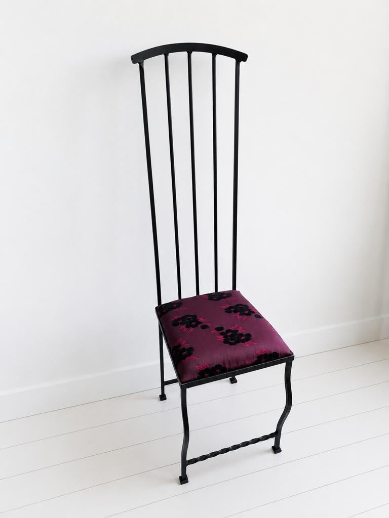 Regency hoge iron chair, Huis en Inrichting, Stoelen, Ophalen, Gebruikt, Zwart, Overige materialen