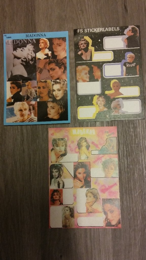 Madonna artiest stickervelletje schoolstickers set muziek, Verzenden, Zo goed als nieuw, Overige typen
