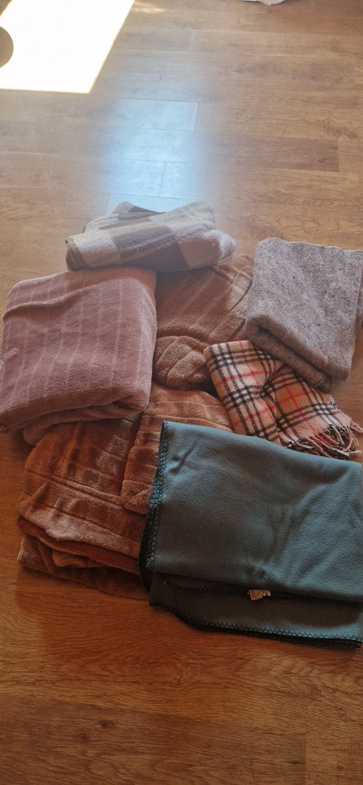 7 gebruikte plaids in verschillende soorten en maten, Ophalen of Verzenden, Gebruikt, Plaid, Meerkleurig