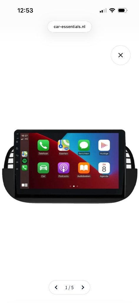 Fiat 500 (2077-2015) Apple CarPlay autoradio, Ophalen, Zo goed als nieuw