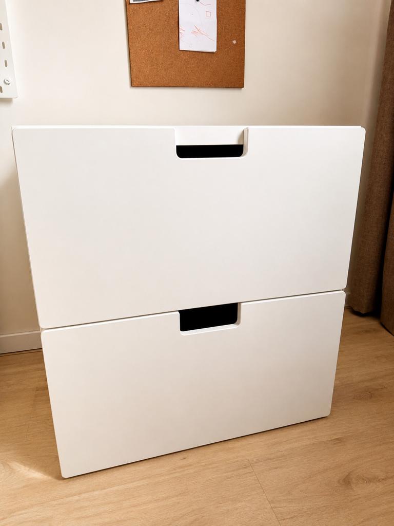 IKEA Nordli Ladekast Wit met 2 Lades (60x51x64 cm), Huis en Inrichting, Ophalen, Gebruikt, 1 of 2 laden, 50 tot 100 cm
