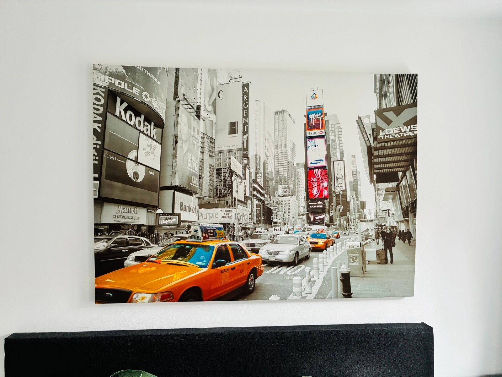 Groot New York Times Square Canvas Schilderij - 100x140 cm, Gebruikt, 125 cm of meer, Ophalen of Verzenden, Schilderij