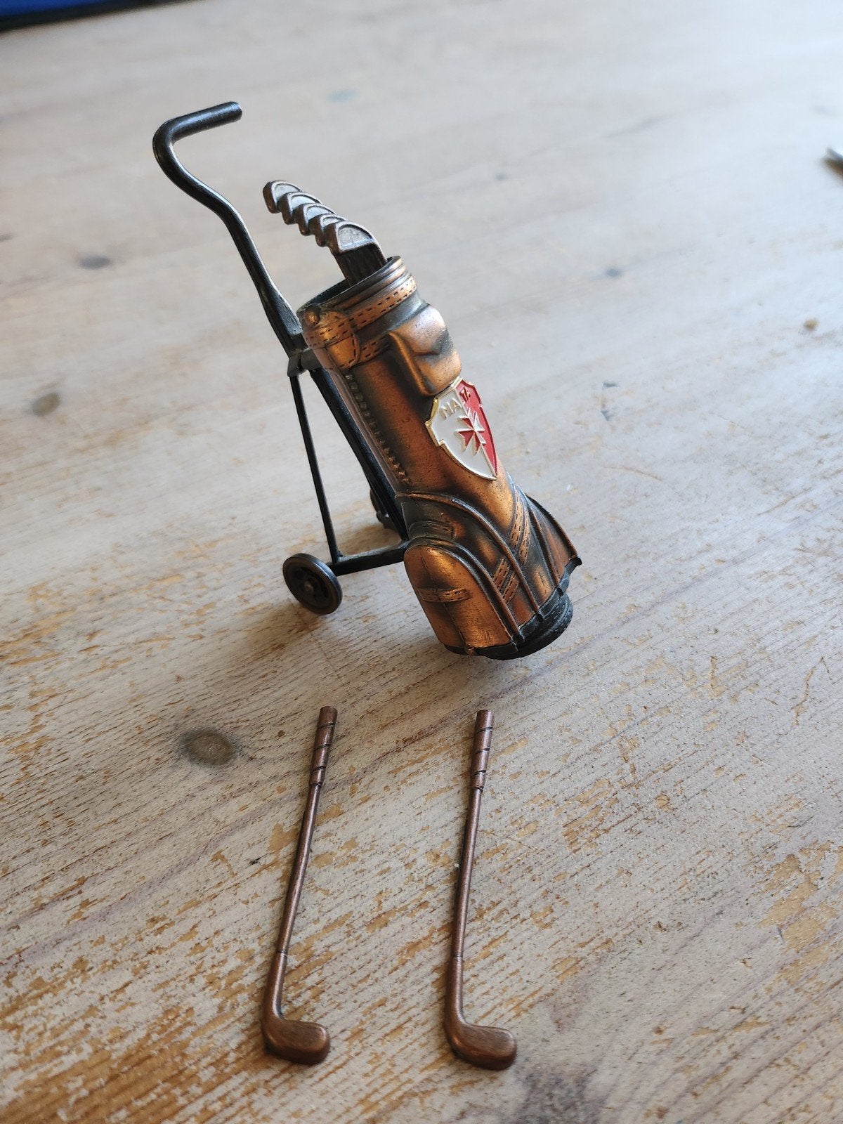 Metalen miniatuur golfset puntenslijper, Ophalen of Verzenden, Gebruikt, Set