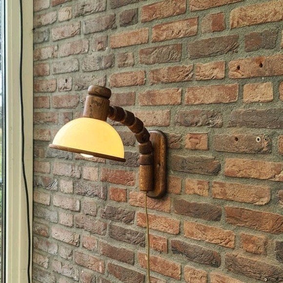 3x wandlamp Steinhauer Mid-Century '70, Hout, Gebruikt, Met schakelaar, E27 (groot)