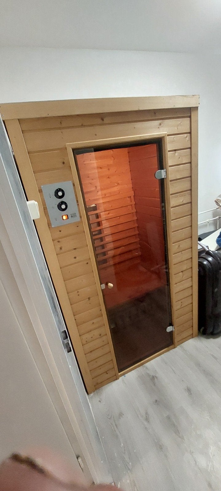 Goed werkende infrarood sauna voor 2 personen, Ophalen, Zo goed als nieuw, Infrarood, Complete sauna