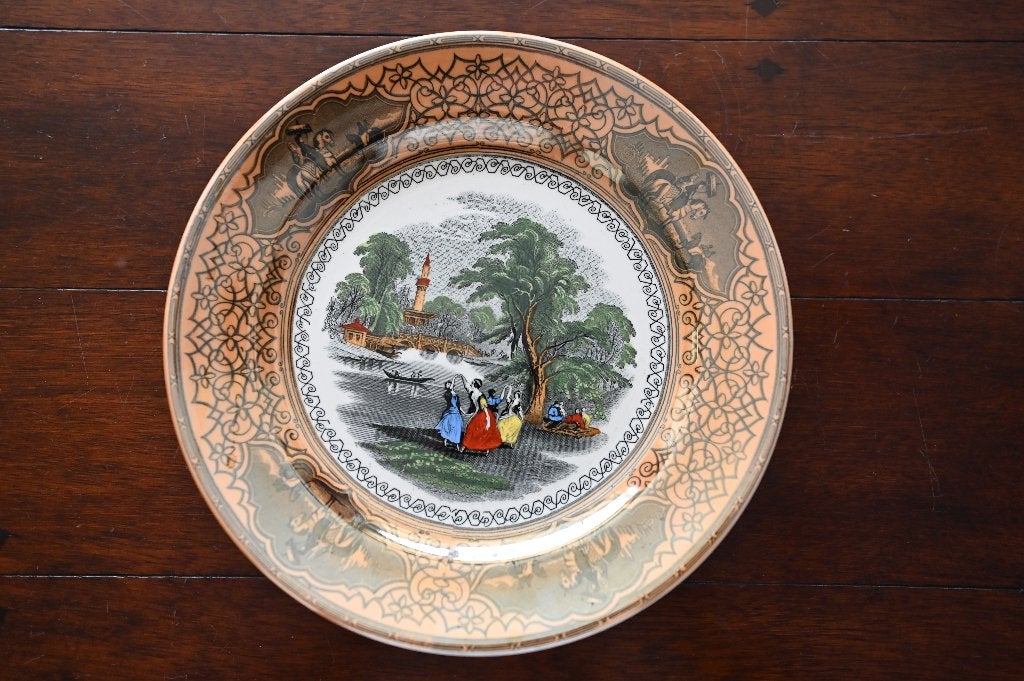 Vintage wandbord Frascati met landschap en figuren, Steen/keramiek, Ophalen of Verzenden, Zo goed als nieuw, Wandbord of Wandpaneel