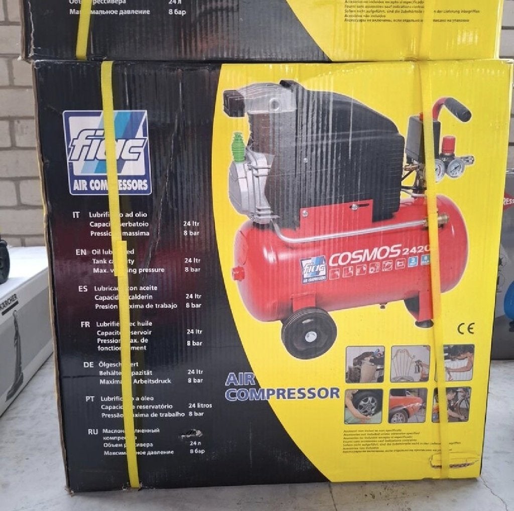 compressor nieuw in doos!!!!!!!!!!!!!!!! fiac, cosmos 2420, 10 bar of meer, Nieuw, 25 tot 100 liter, Geluidgedempt