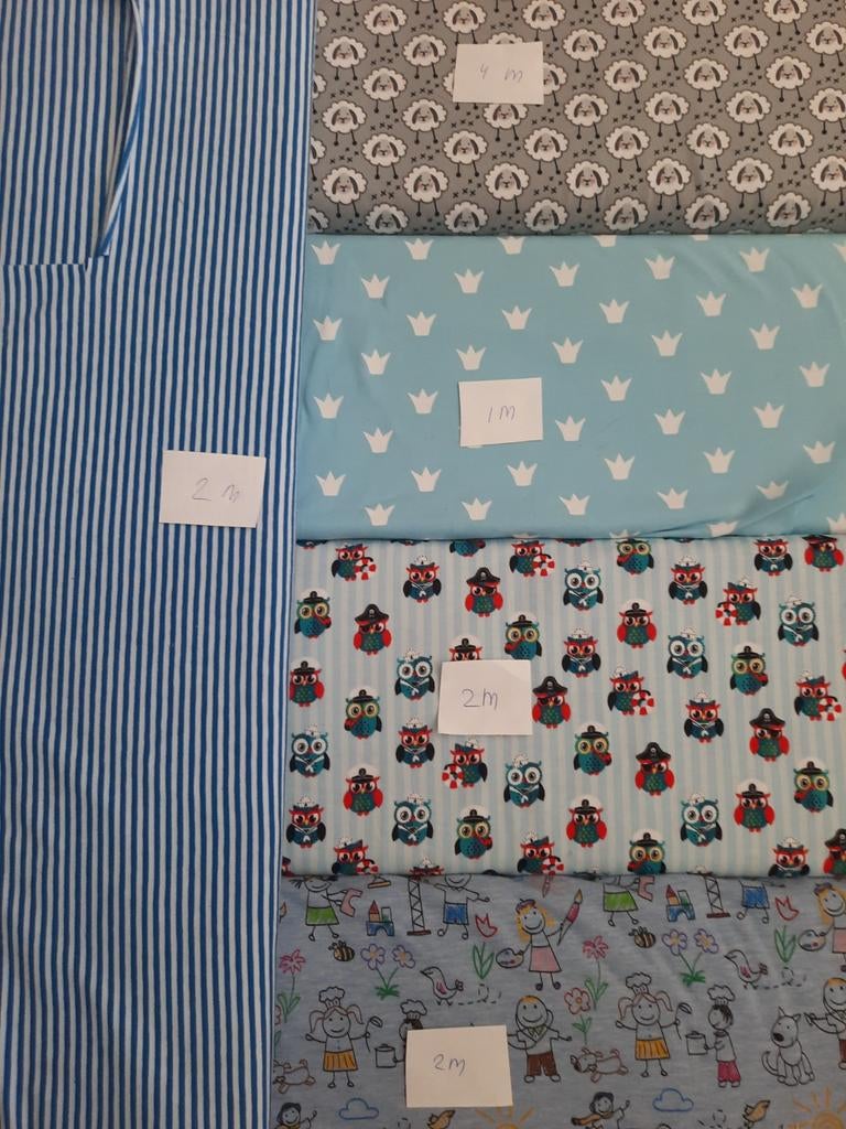Katoenen tricot stof voor babykleertjes - Stenzo, Nooteboom, Ophalen of Verzenden