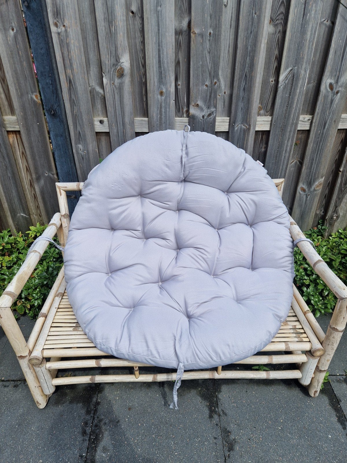 VidaXL rond tuinkussen grijs 2x, Tuin en Terras, Tuinmeubel-accessoires, Ophalen, Zo goed als nieuw