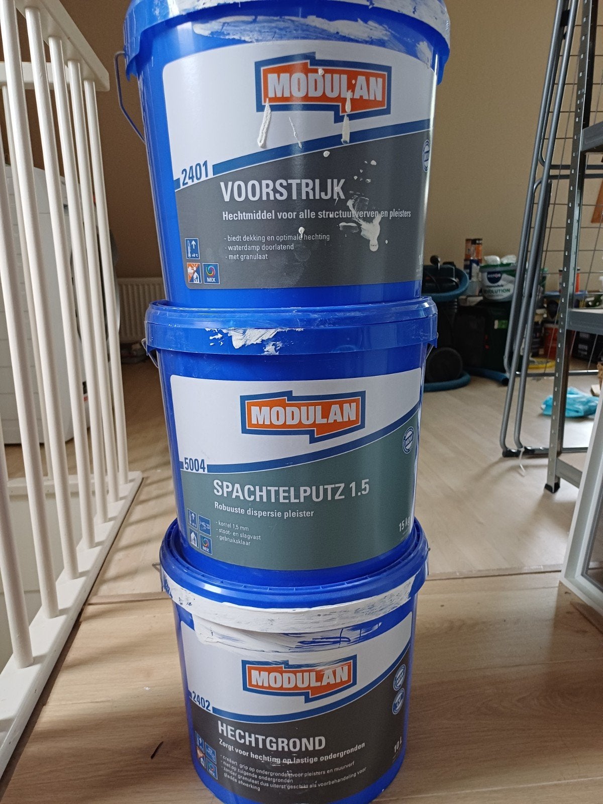Set Modulan: Spachtelputz, Voorstrijk, Hechtgrond, Ophalen