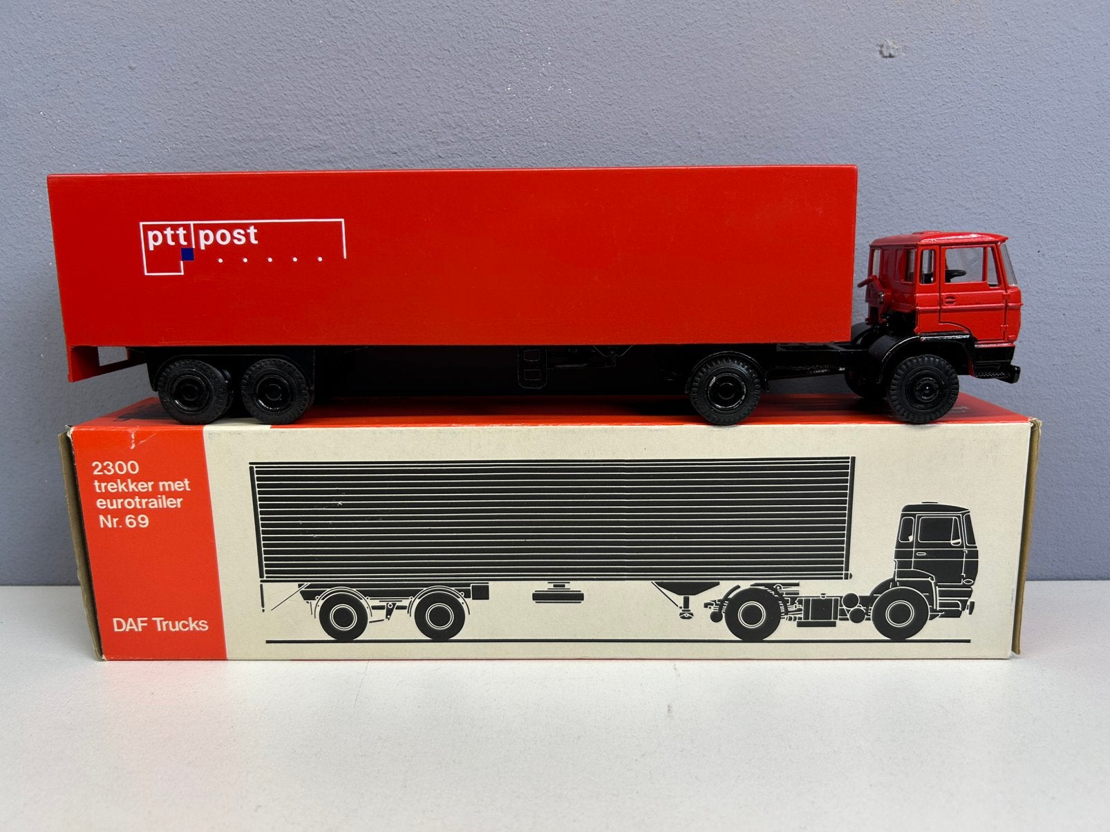 Lion toys car Daf truck & trailer #3 PTT + box, Ophalen of Verzenden, Zo goed als nieuw, Bus of Vrachtwagen, Lion Toys