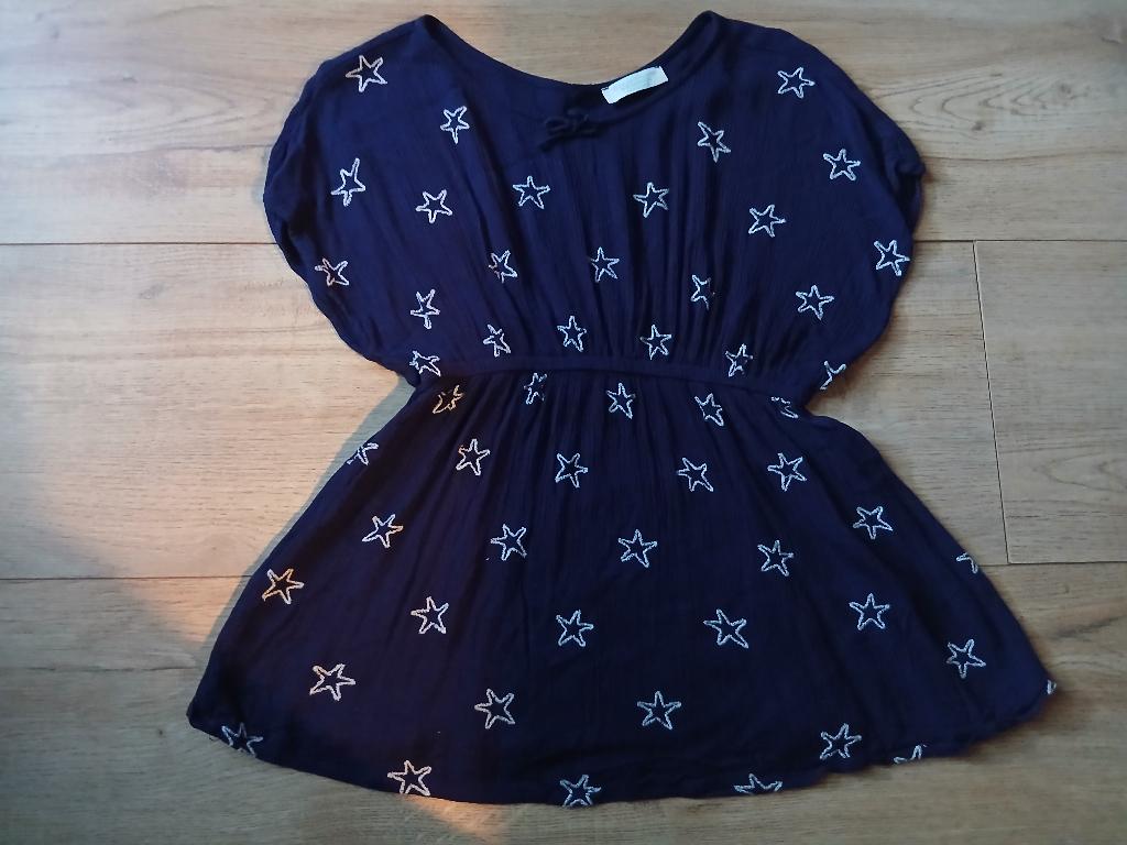 Donkerblauw tuniek met sterren maat 134, Ophalen of Verzenden, Zo goed als nieuw, Meisje, Shirt of Longsleeve