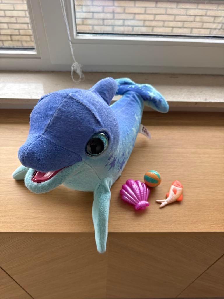 FuReal Dimples Speelse Dolfijn Interactieve Knuffel, Overige merken, Overige typen, Blauw, Ophalen of Verzenden