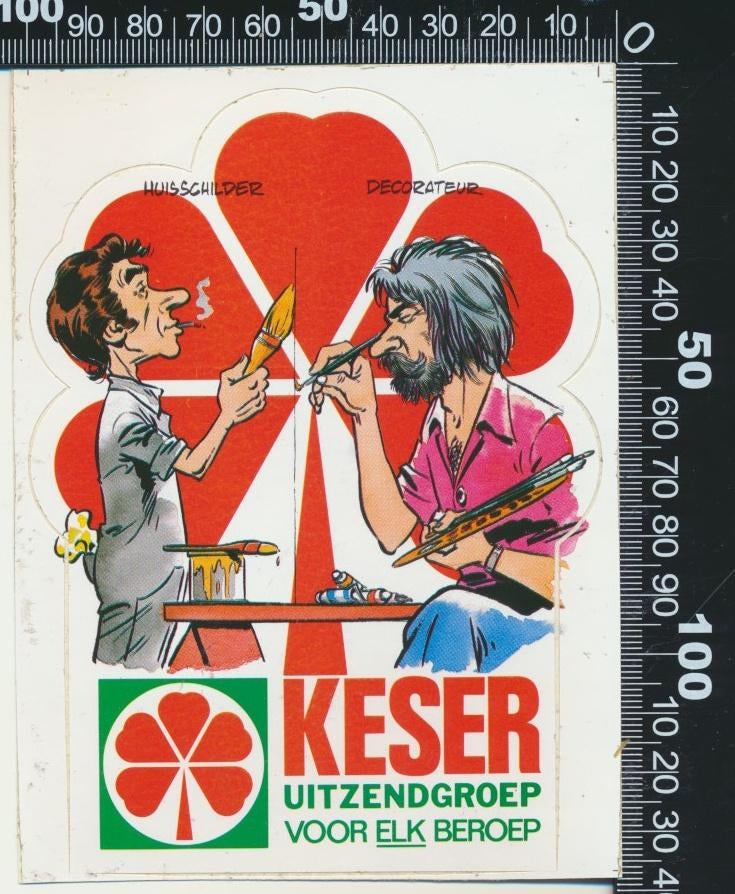 Sticker: Keser Uitzendgroep - Huisschilder - Decorateur, Ophalen of Verzenden, Zo goed als nieuw, Bedrijf of Vereniging